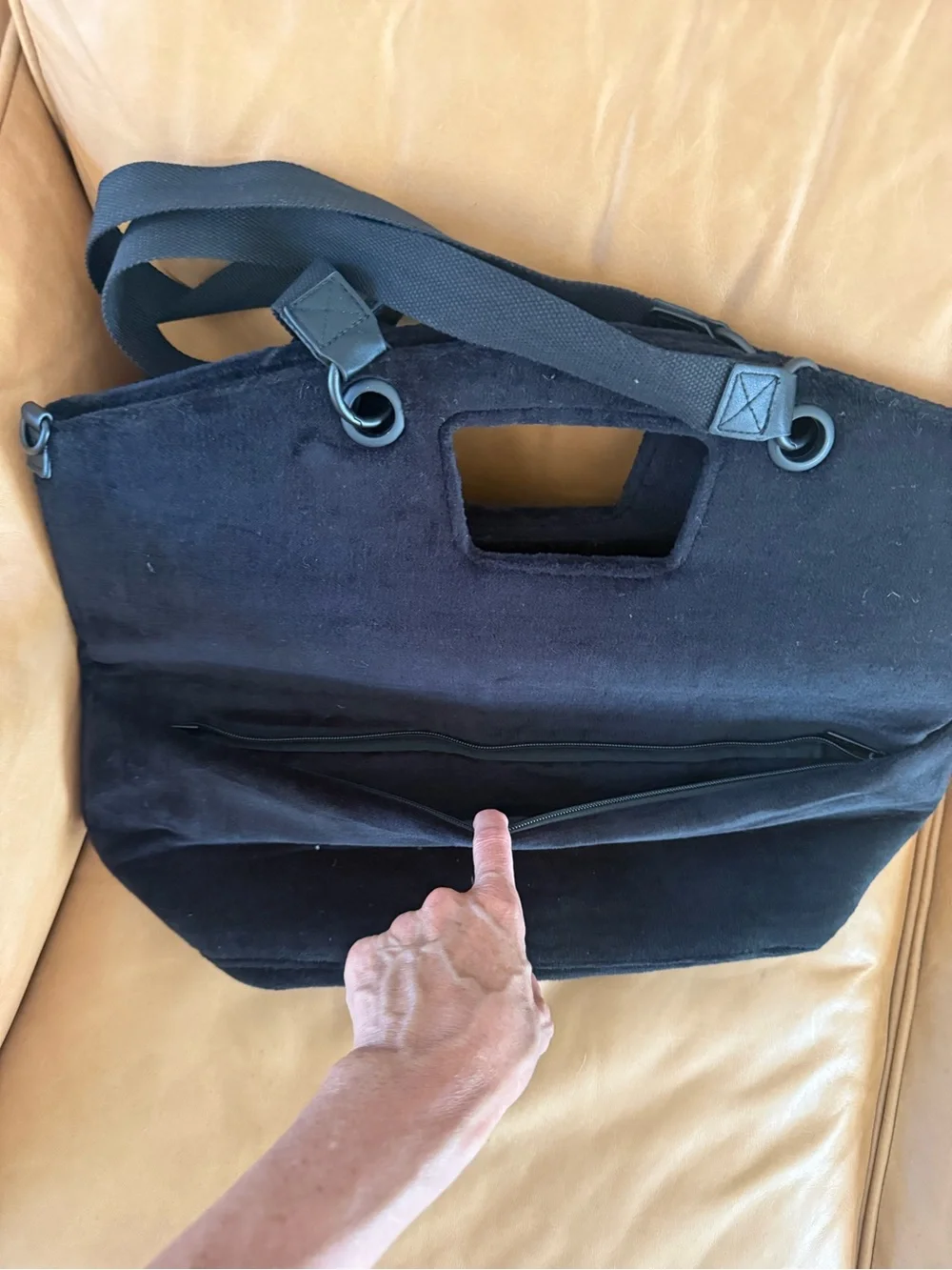 BEIS Black Terry Tote with Dual Top Handles